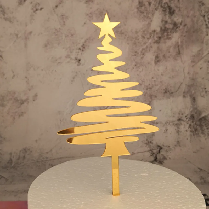 
Hot Sale Acrylic Popular Premium Lucite Laser Cut Acrylic party colorful Cake Topper decoration merry christmas 