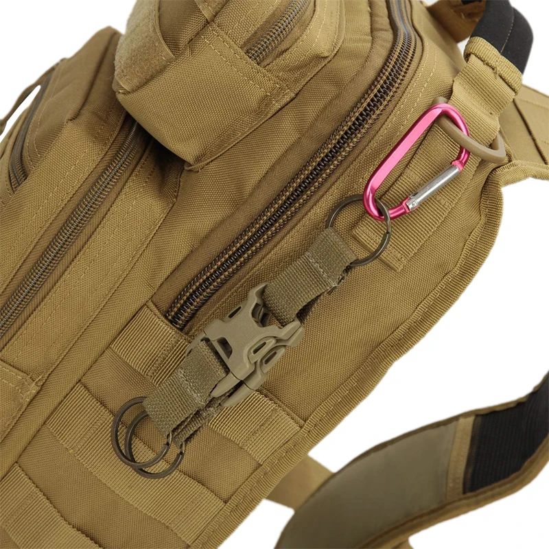 Outdoor Tactical Camping Backpack Hanging Buckle Quick Release Nylon Webbing Carabiner Locking Keychain Hook