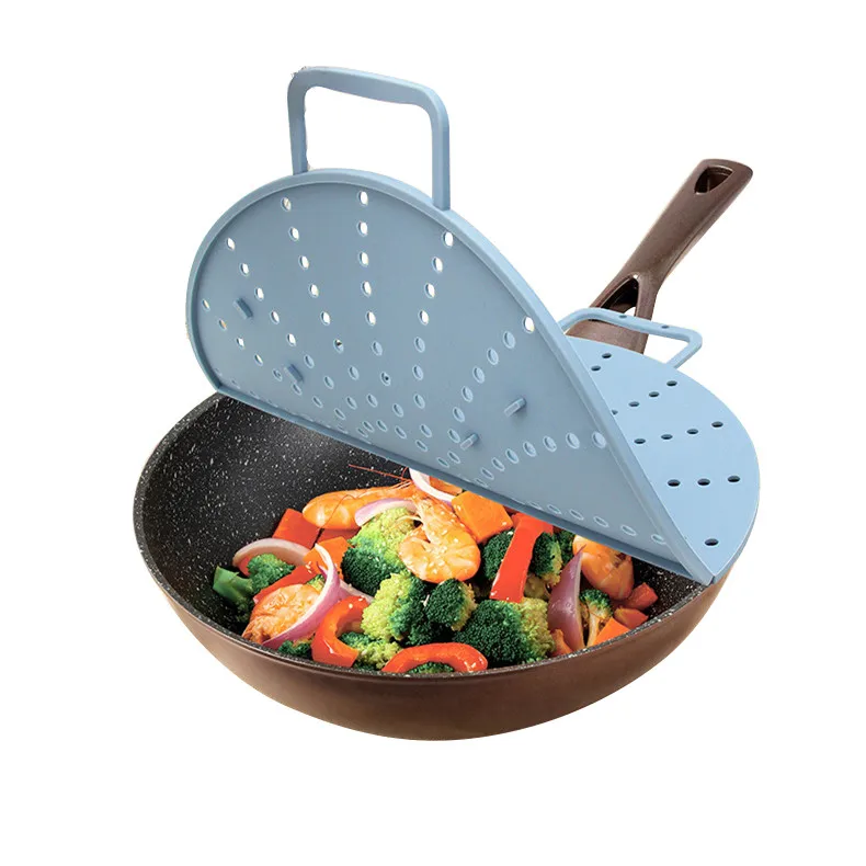 Microwave Splatter Silicone Cover Foldable Steamer Multifunction Splash Lid Splatter Screen Pan Covers for Pot