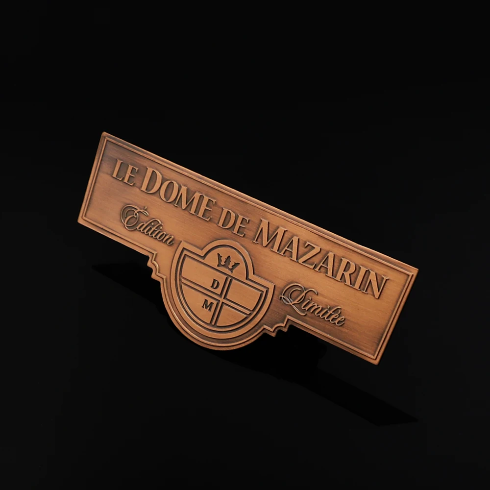 
Metal antique bronze plate brand customized luggage custom nameplate 