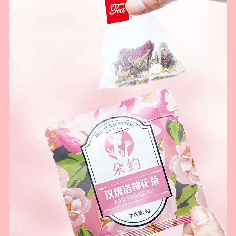 Duoyue individual packing 12 bags No additives dried rose Luoshen Flower Tea fragrans osmanthus Rose roselle scented tea bag