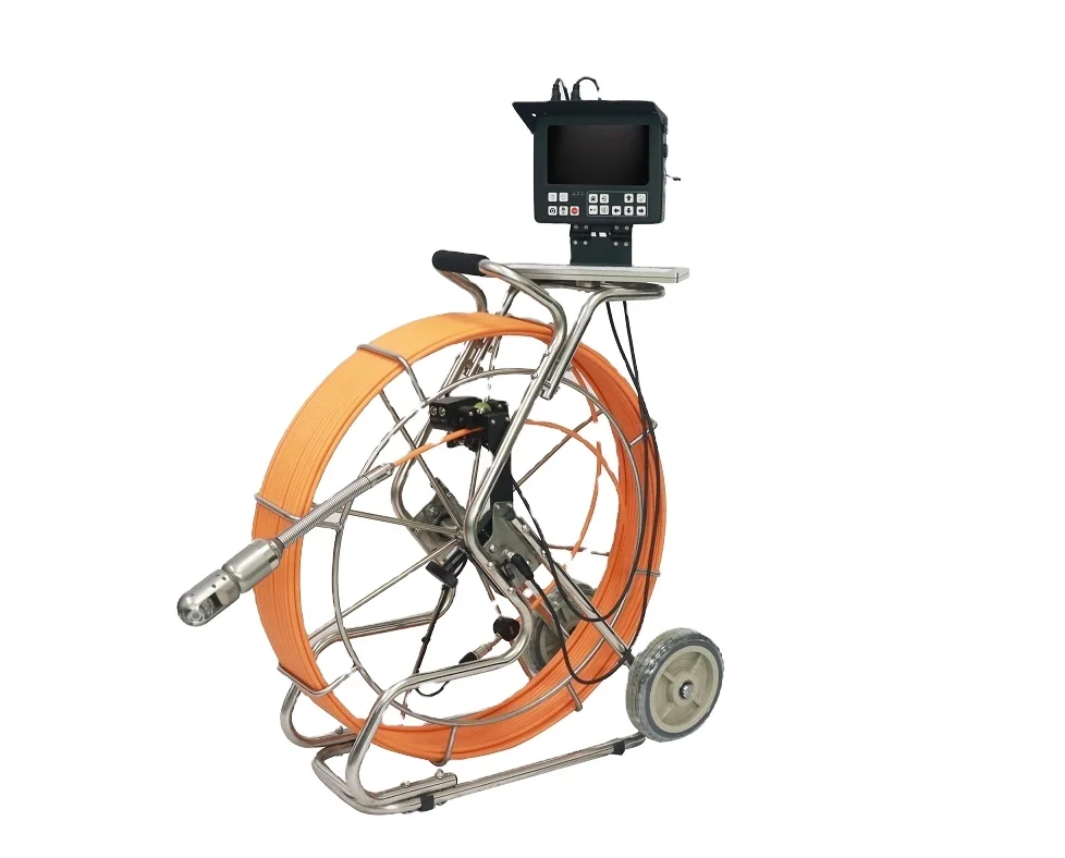 50mm Pan Tilt Industrial Borescope Camera 8 inch HD CCTV Sewer Inspection Camera 60m 150m Drain Inspection Camera V8-3288PTN-1