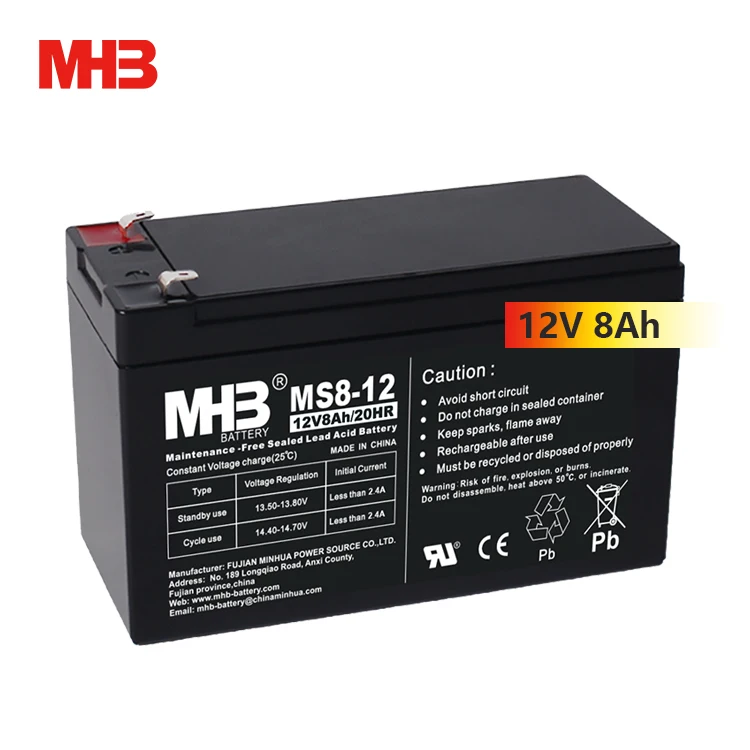 Mhb MS8-12 12V 8ah Valve Lead Acid 20hr mf Battery Rechargeable Pack for Electric Toys