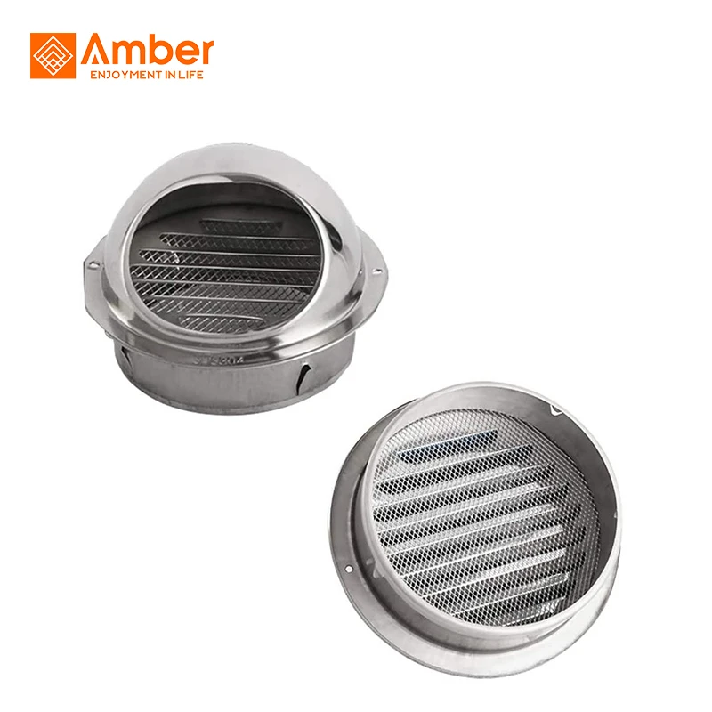 Stainless Steel Round Flat Grille Ducting Ventilation Cover Outlet Air Vent