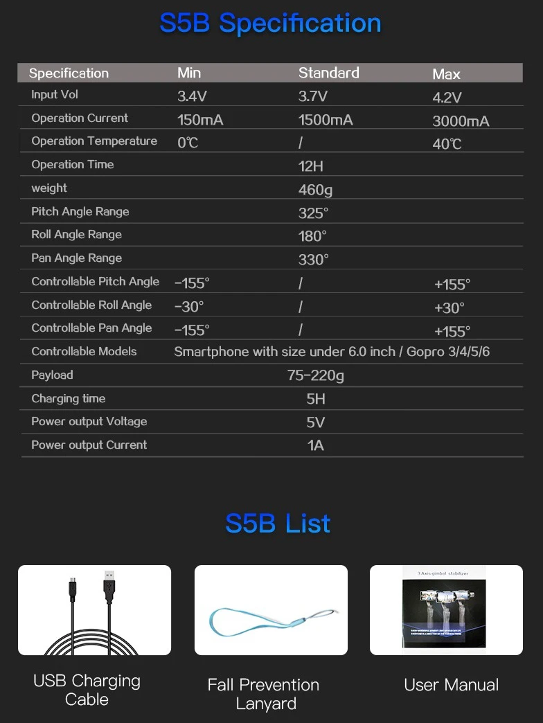 Mobile Phone Video Stabilizer 3 Axis Handheld Gimbal,Smooth Vlog Camera Controller Selfie Stick