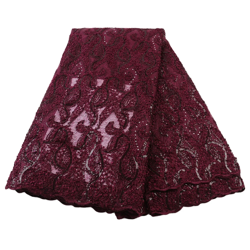 High Quality French Sequins Net Lace Fabric Yellow Hot Selling Nigerian Sequins Mesh Lace For Party Dress