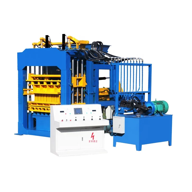 QT12-15 Fully Automatic Cement Block Factory Big Production Concrete Brick Machine for Algeria Kenya Zambia