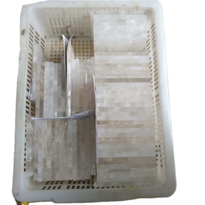 hand carved natural rock clear quartz crystal slice standard size crystal plate for sale