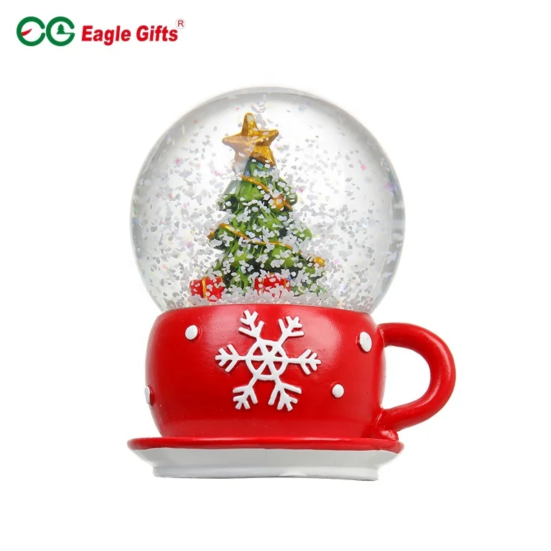 EAGLEGIFTS Hot Sale Resin Custom Made Christmas Water Polyresin Snow Globe Christmas Gift
