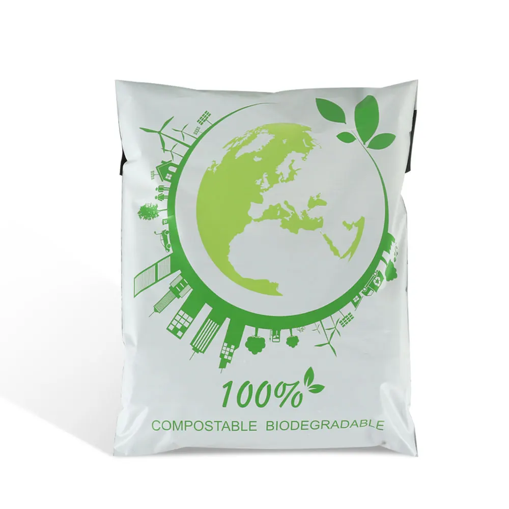 cheap promotional 100% biodegradable corn starch compostable mail envelope packaging post shipping clothing bags