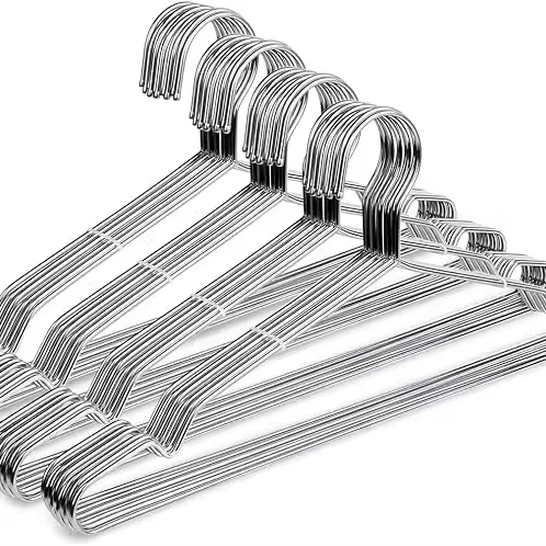 Wire Coat Hangers 40 Pack Strong Heavy Duty Stainless Steel Metal Ultra Thin Space Saving Clothes Hangers 16.5 Inch