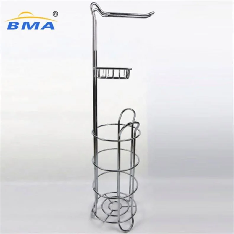 Free Standing Metal Accessories Home organizer bathroom standing toilet paper produce roll dispenser with wet dispenser
