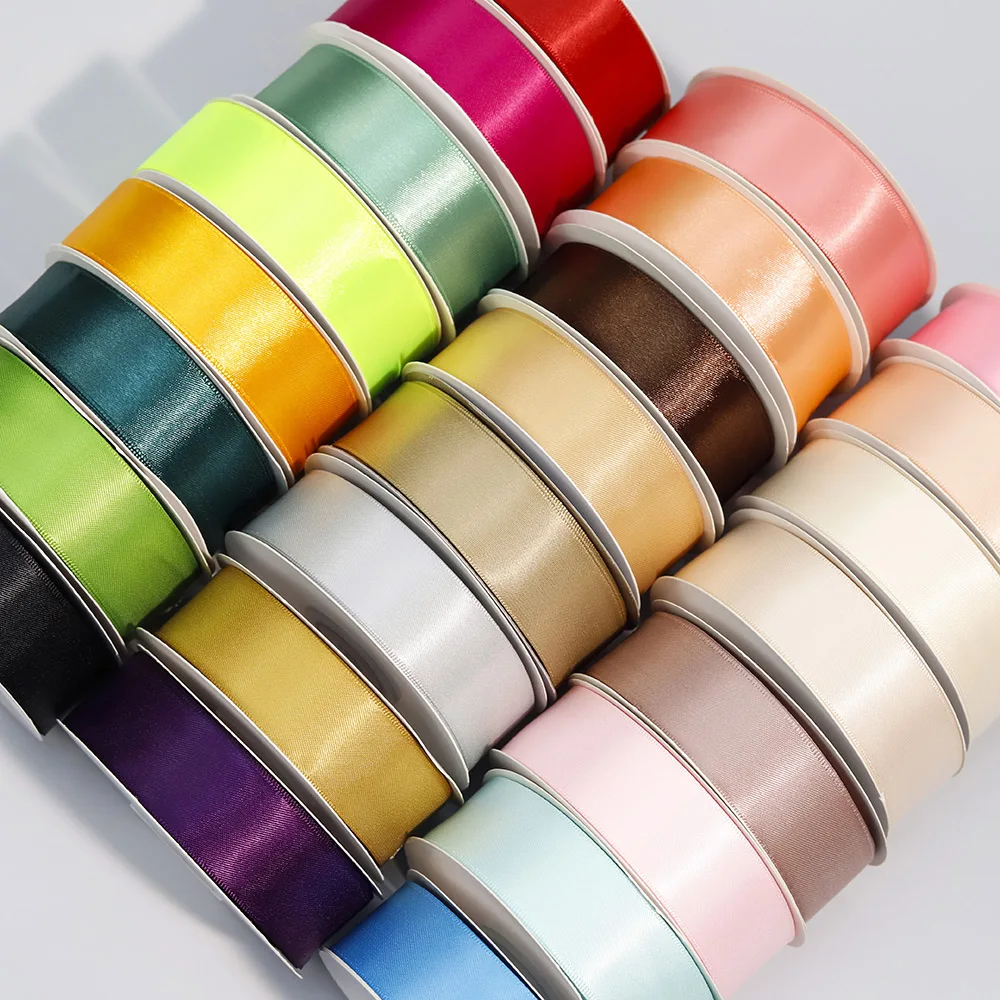 Customized polyester single double face silk satin ribbon roll 6mm