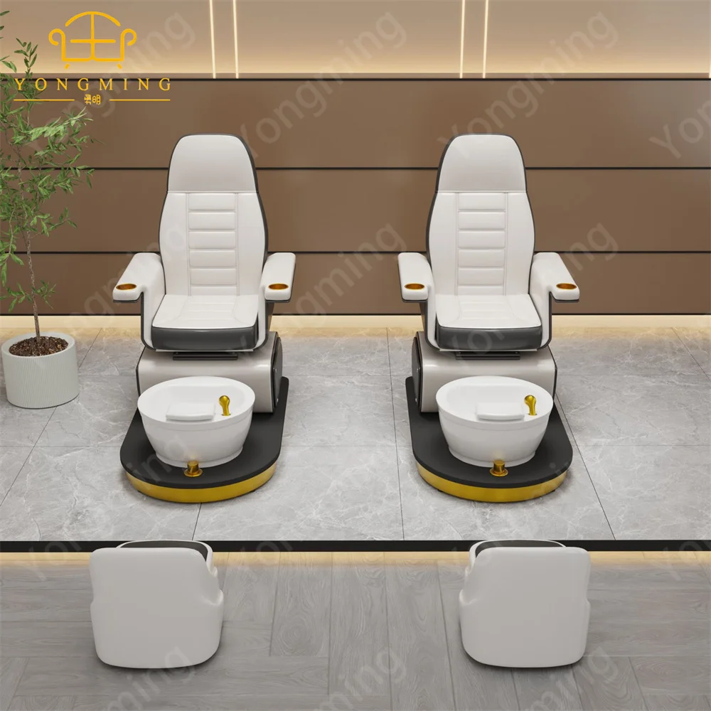 Wholesale Elegant Luxury Electric Black White Modern Manicure Foot Spa Pedicure Chair for Salon