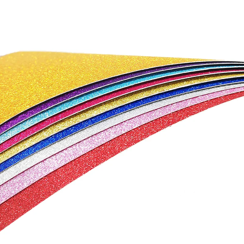 24 Colors Shiny Superfine Glitter Fabric A4 2mm EVA Glitter Foam Sheet For Craft DIY and Christmas Decoration