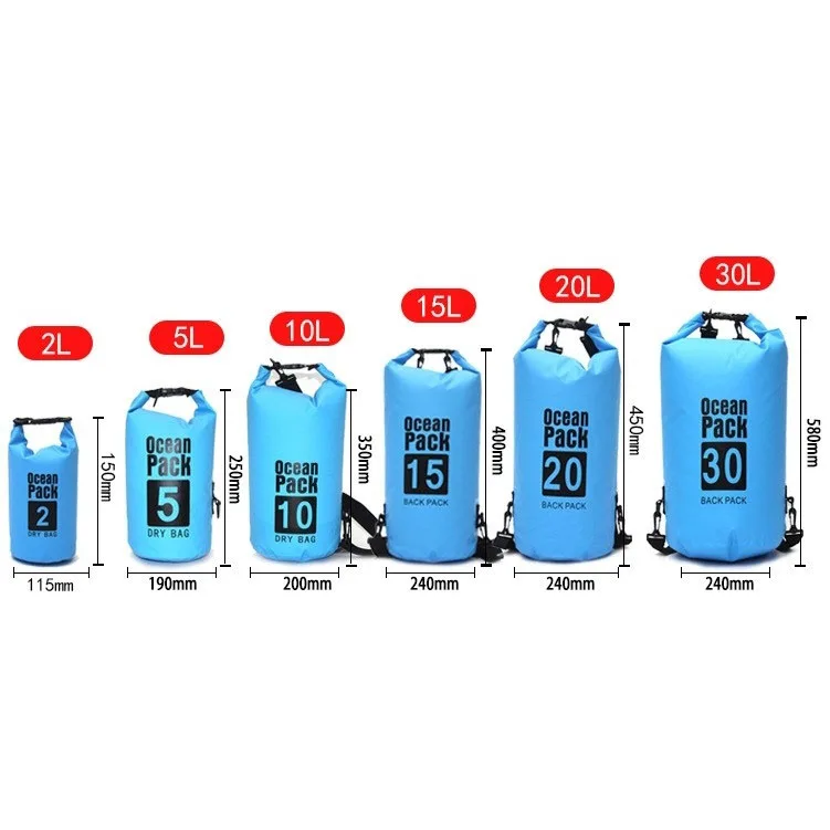 Waterproof Dry Bag Roll Top Dry Compression Sack Keeps Gear Dry for Kayaking, Beach, Rafting, Boating, Hiking, Camping