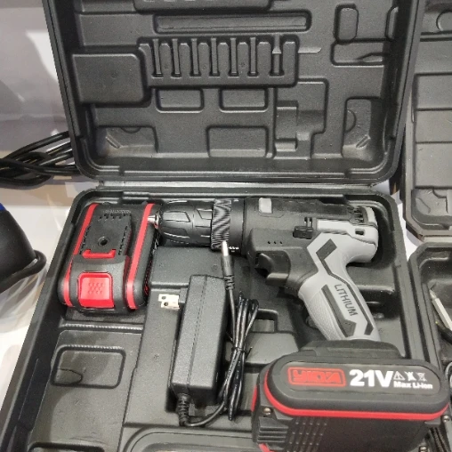 
21V Cordless drill 12V Lithium Drill combo kit OEM Power Battery Means. Color Design Weight Origin Type Professional drill sets 