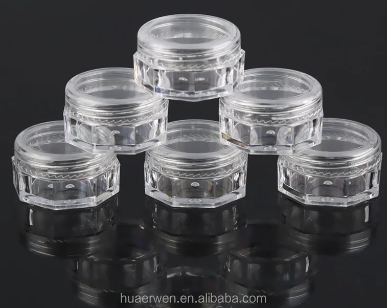 new hot sale 3G 5G Small Plastic jars  Mini Bottle polygon Jars Cosmetic Empty Makeup Containers
