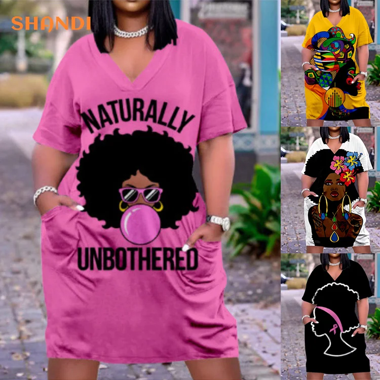 Plus Size Clothes Sexy Girl Midi African Dresses Ladies Bohemian Evening Dress Female Loose Gothic Party Women Casual Dress