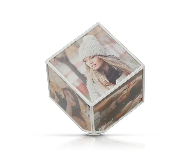 
Hot Sells Magic Cube AA Battery Rotating Frame Plastic Photo Frame 