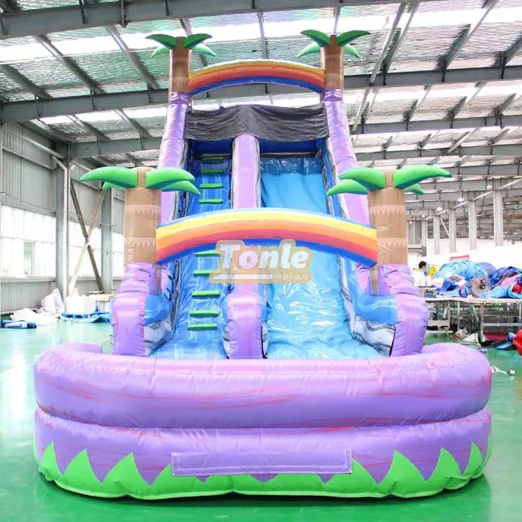 commercial kids purple marble inflatable water slide for sale