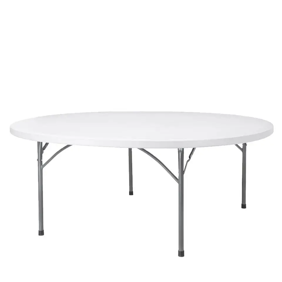Hotsale 8-10 People Metal Iron Legs Table Plastic Round Folding Outdoor Banquet Table for Wedding Party
