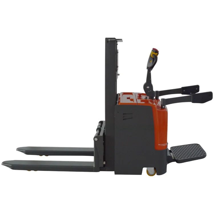 stand on up electric double pallet forklift 1ton electric pallet stacker price