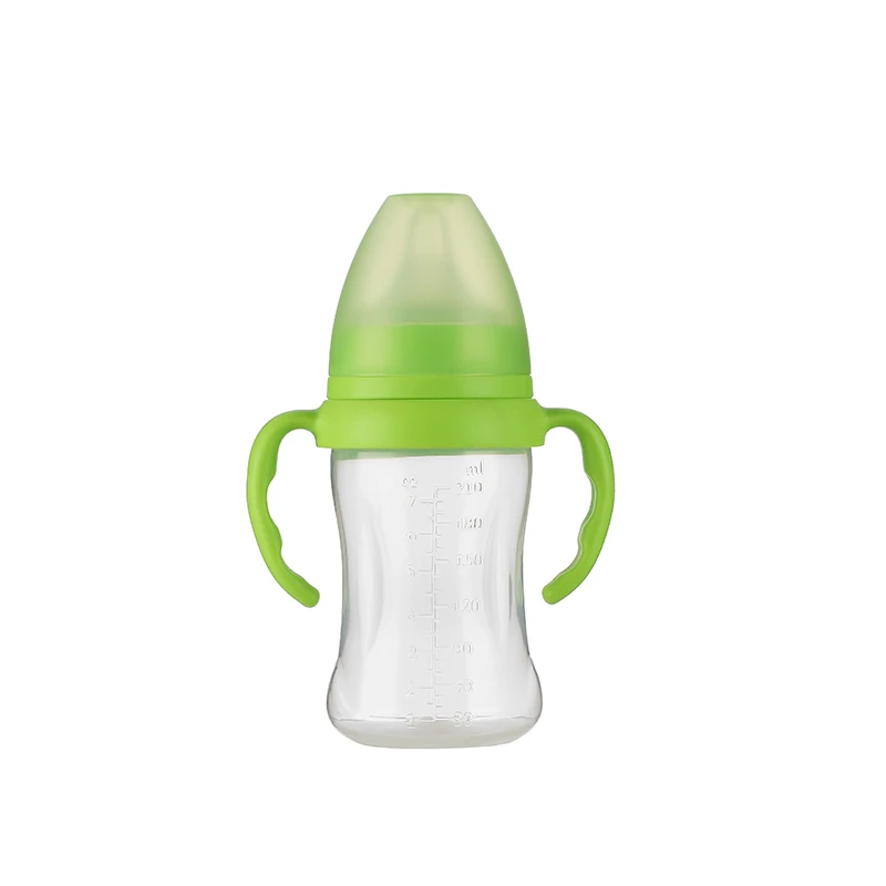 Factory custom Silicone Nipple milk bottle with cover The newborn feeding supplies PP milk bottle