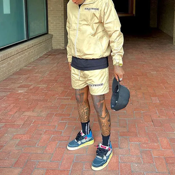 Мужская одежда на заказ короткая и куртка для бега комплект из двух предметов молнии полиэстер ветровка спортивный костюм короткий