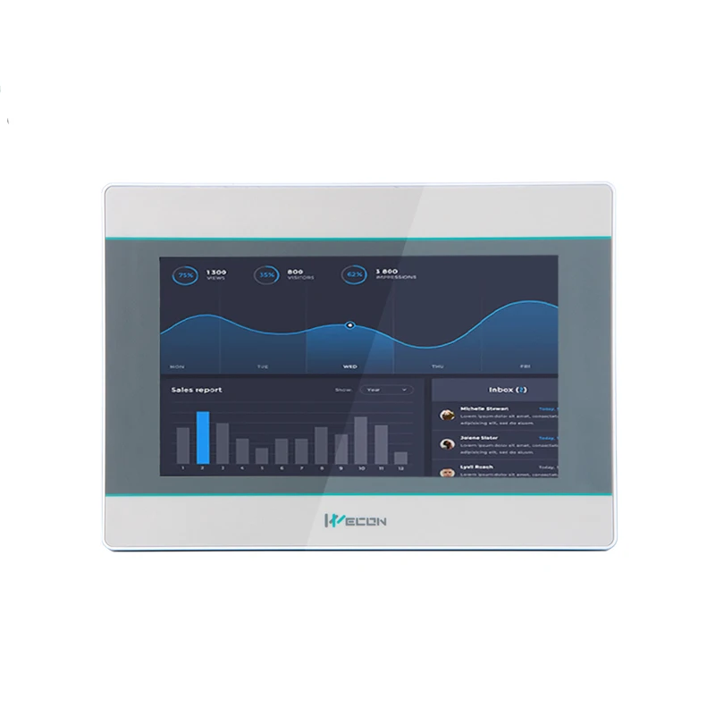Wecon cost effective 7 inch HMI Touch Screen Display based on WEB SCADA