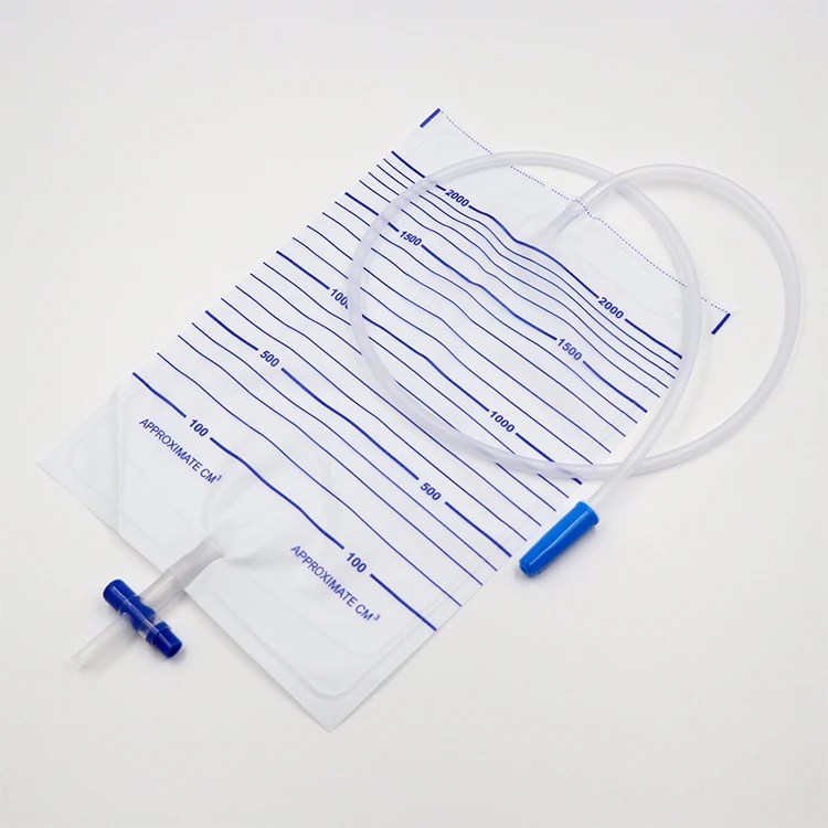 Cheaper Disposable Medical Plastic Urine Bags With T Valve Outlet