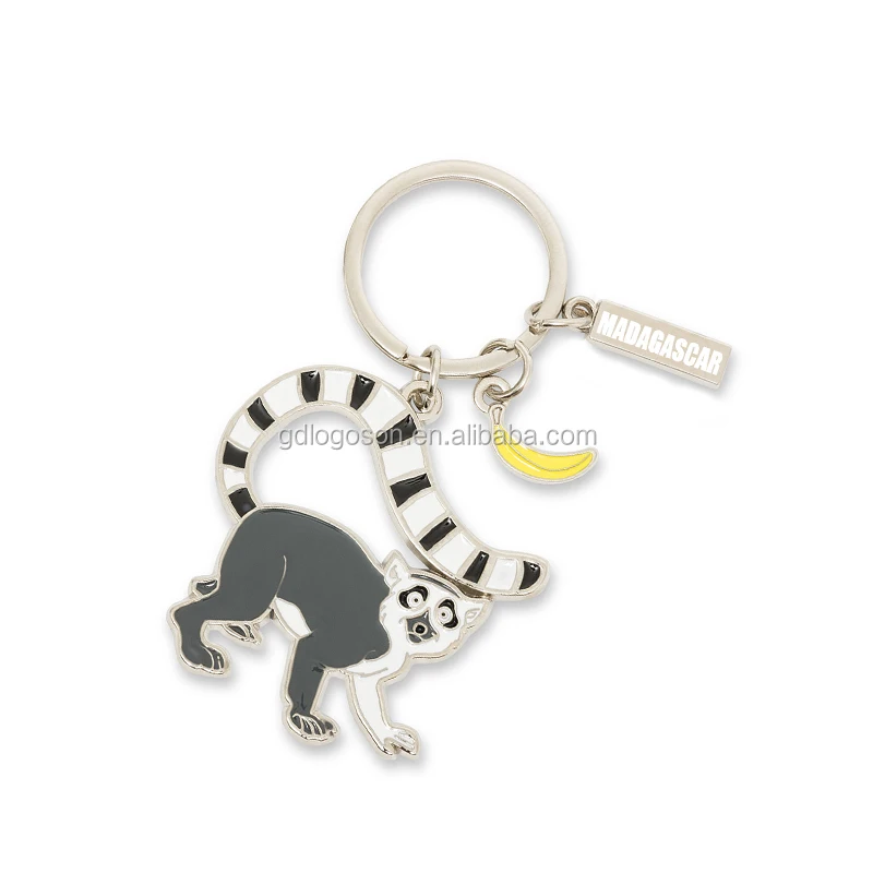 BSCI Factory Custom Animals Keyrings Metal Lion King Keychain Wild Animal Shaped Keychains for Zoo Theme Park