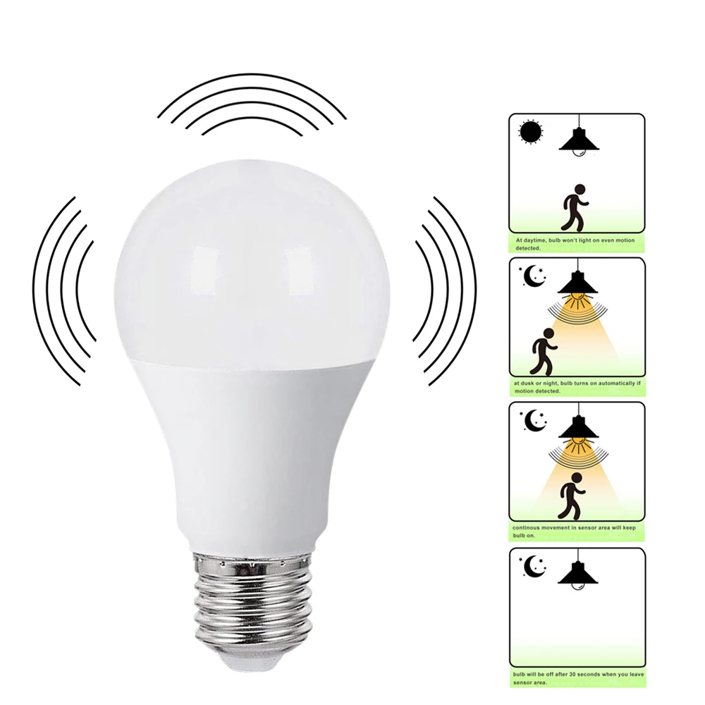 China Led Bulb Motion Detection Light E26 Lights Motion Sensor