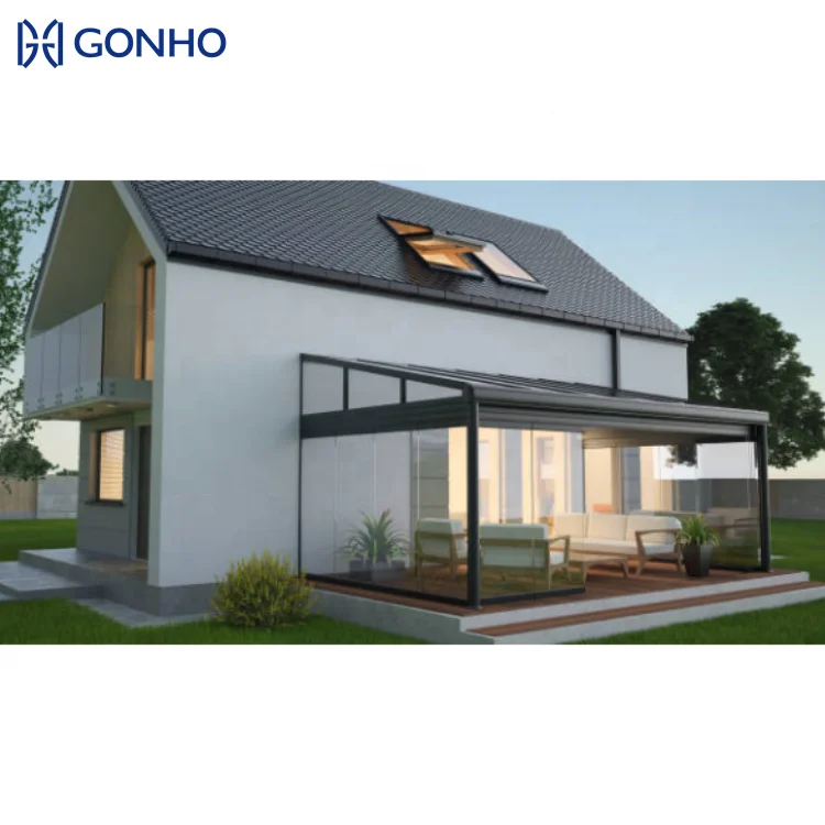 Factory Direct Sale Sunshine Greenhouse Customized Shape Aluminum Frame Double Glass Stable Backyard Sunroom