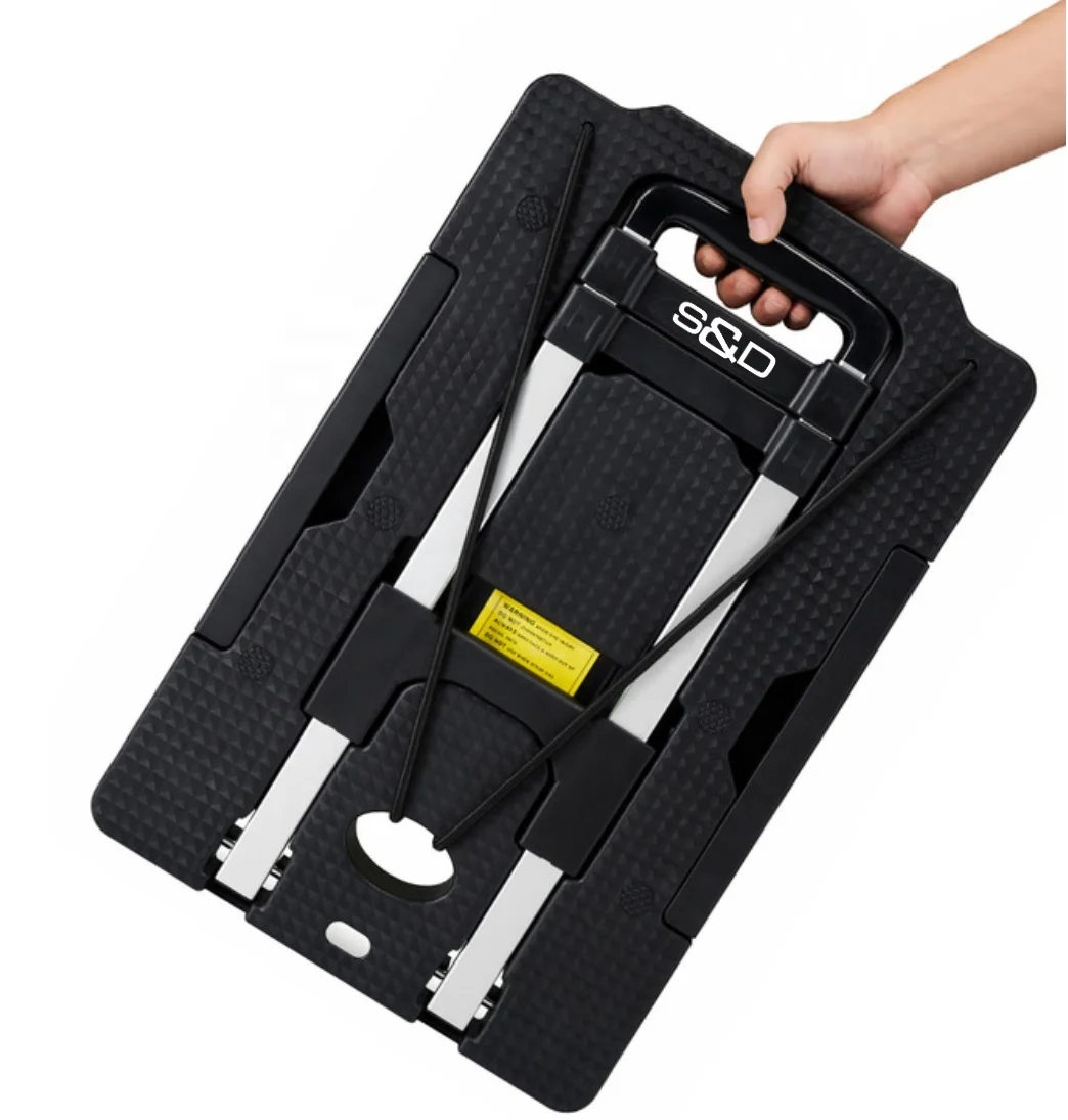 
125kg loading compact platform flatbed lightweight portable retractable five-wheel dolly folding luggage hand trolley cart truck 