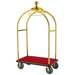 Тележка для багажа bellman для отеля с титановым золотым покрытием