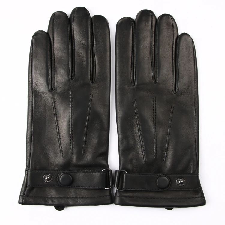 
Модные теплые зимние мужские кожаные перчатки из натуральной овчины 