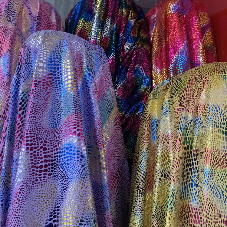 Wholesale beautiful star dot printing polyester knitted silk fabric