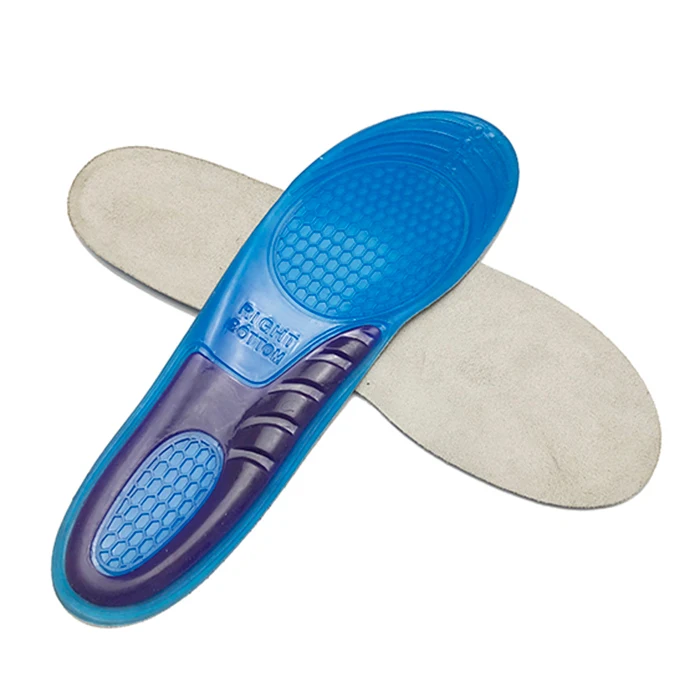 Free cutting design high elastic silicone gel footwear insert foot pain relief sport running insole for shoes