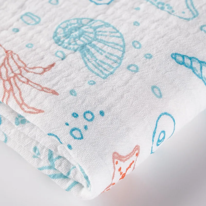Wholesale custom printed organic 100% cotton double gauze muslin fabric for