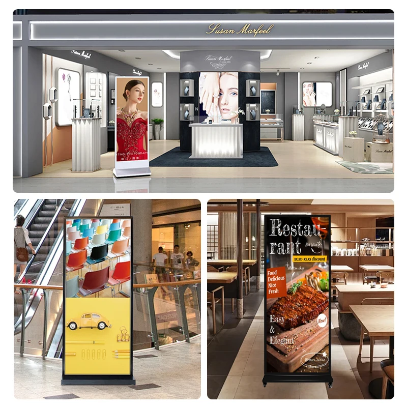 ZCLH 70/75/80/86 Inch Full Screen Digital Signage and Display Floor Standing Advertising Display Standing Kiosk Touch Screen