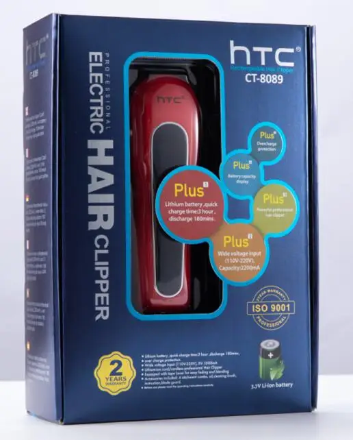  HTC CT-8089 профессиональная перезаряжаемая литиевая батарея 2200 мАч триммер для стрижки волос