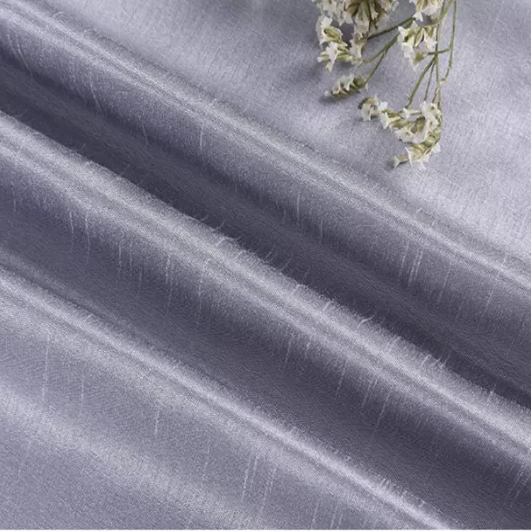 100% Polyester cheap shantung silk fabric faux curtain fabric roll solid color