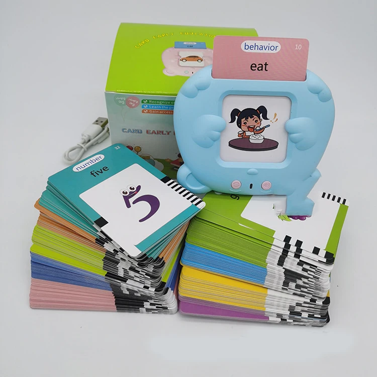 Montessori 510 Words Cognitive Cards Educational Learning Machine Talking Flash Card Arabic