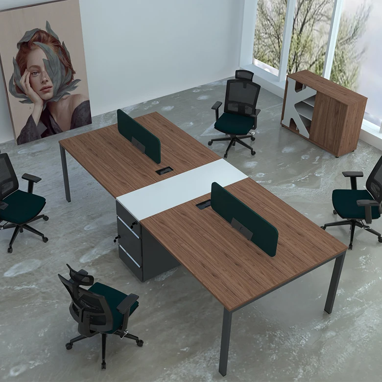 
Modern Modular Office Table photos Living Room Glass Partition Design 4 Person Workstation 