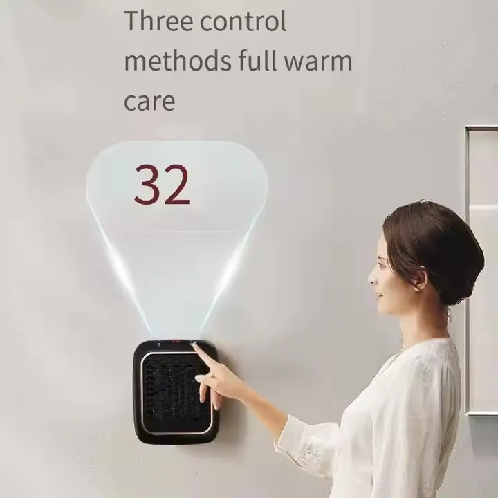 Square type wall mounted energy-saving small heater, high-speed hot air fan, remote control intelligent heater