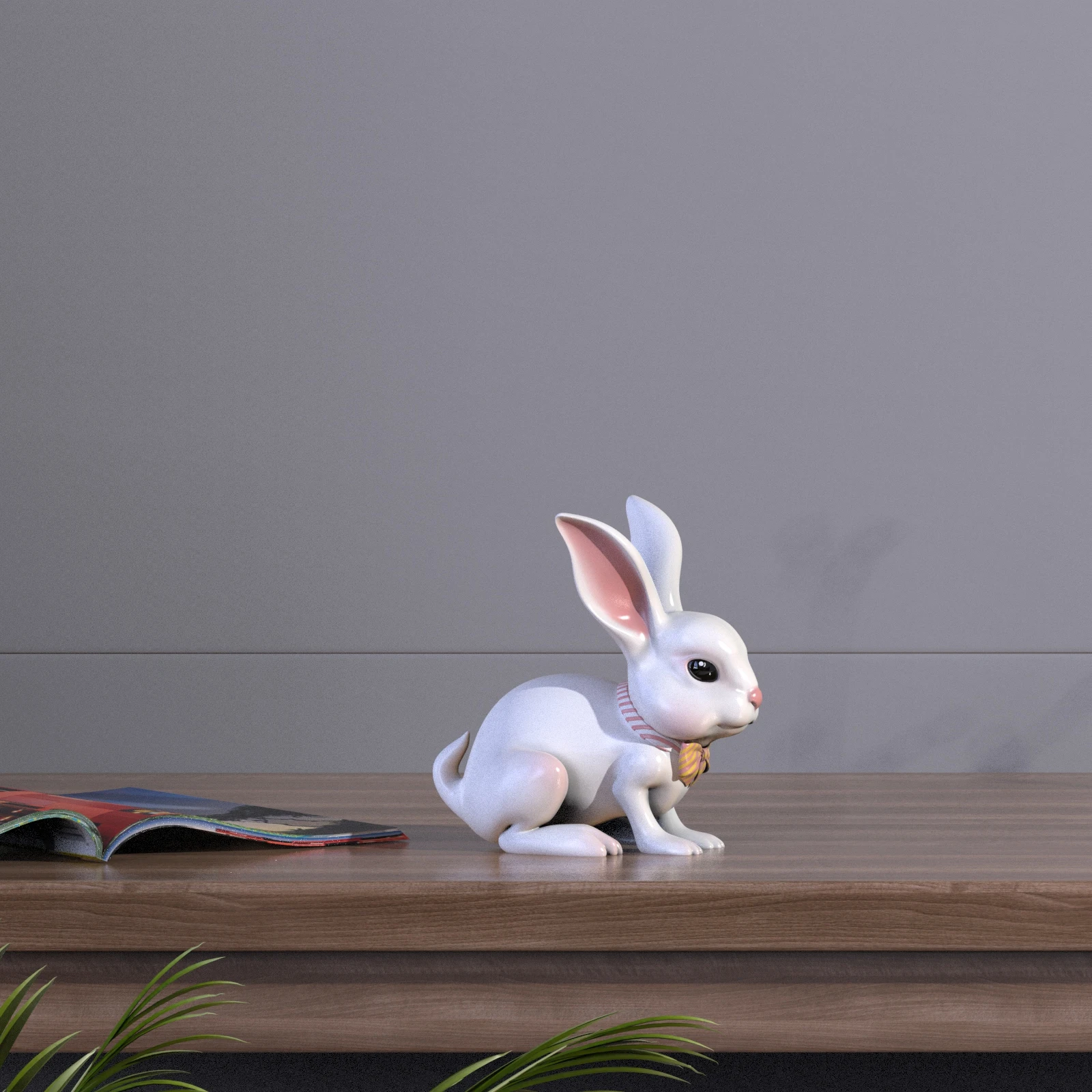 Quality Assurance polyresin custom Easter rabbit figurines decor for home resin easter Bunny figurines custom easter bunny decor