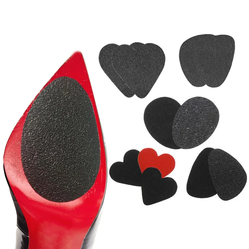 2PCS Self-Adhesive High Heel Sole Protector Rubber Pads Cushion Non Slip Insole Forefoot High Heels Sticker Anti-Slip Shoes Mats