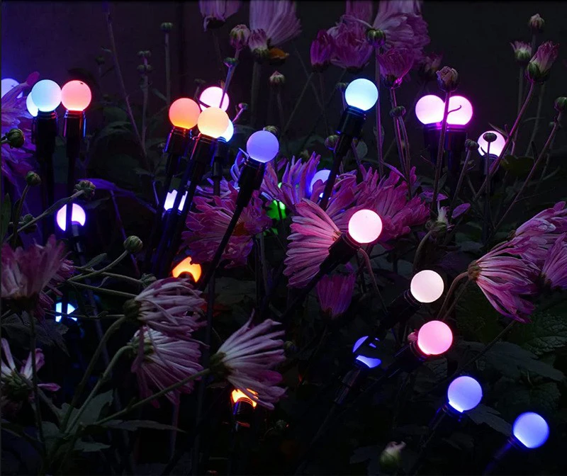 Solar swaying Fireworm Light Firefly Glowworm 6 8 10 Garden Decoration Low Voltage Landscape Outdoor Lawn lights