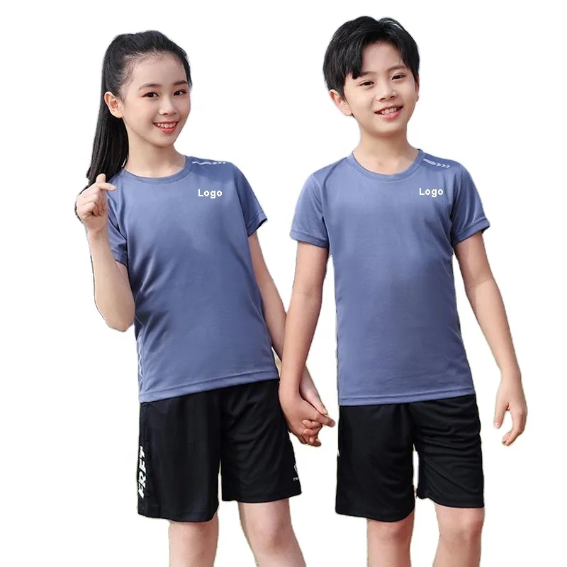 Custom Quick dry short sleeve Children T-shirt Team uniform round neck kids summer camp advertising Blank T shirt